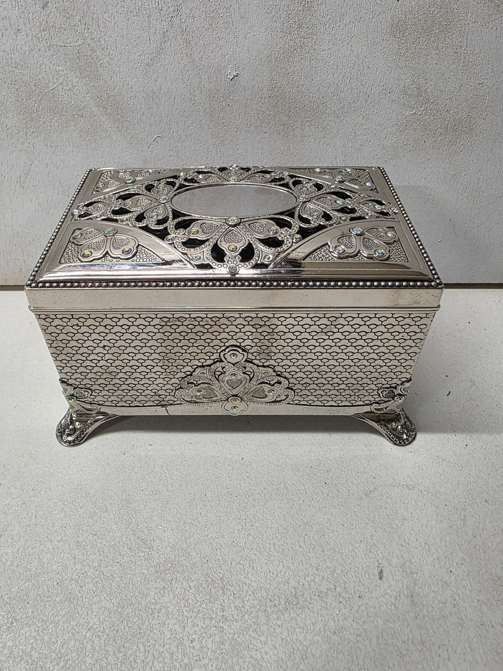 Things Remembered Butterfly Rhinestone Musical Jewelry Box Unforgettable Rose